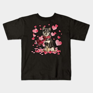 Shiba Inu Hearts Love Happy Valentine's Day Kids T-Shirt